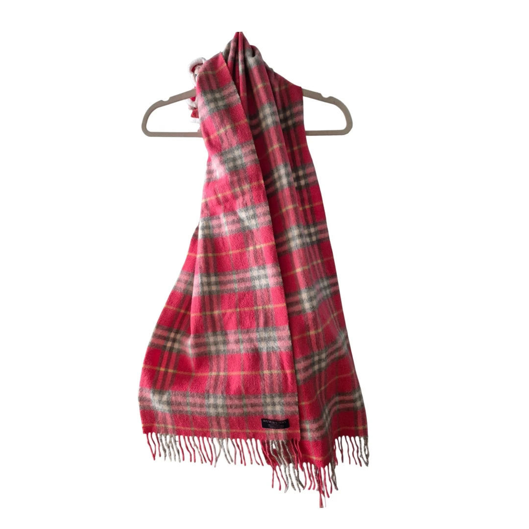 Vintage Burberry London Cashmere Check Scarf