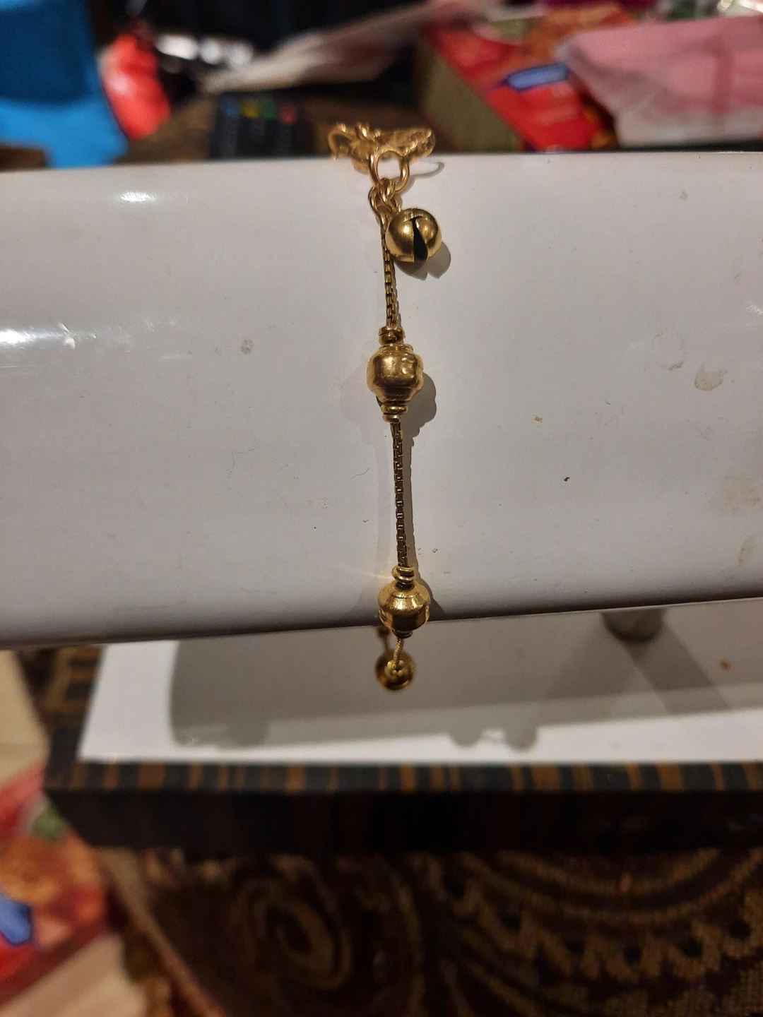 Women's solid pure 22K Gold Station Bracelet 916