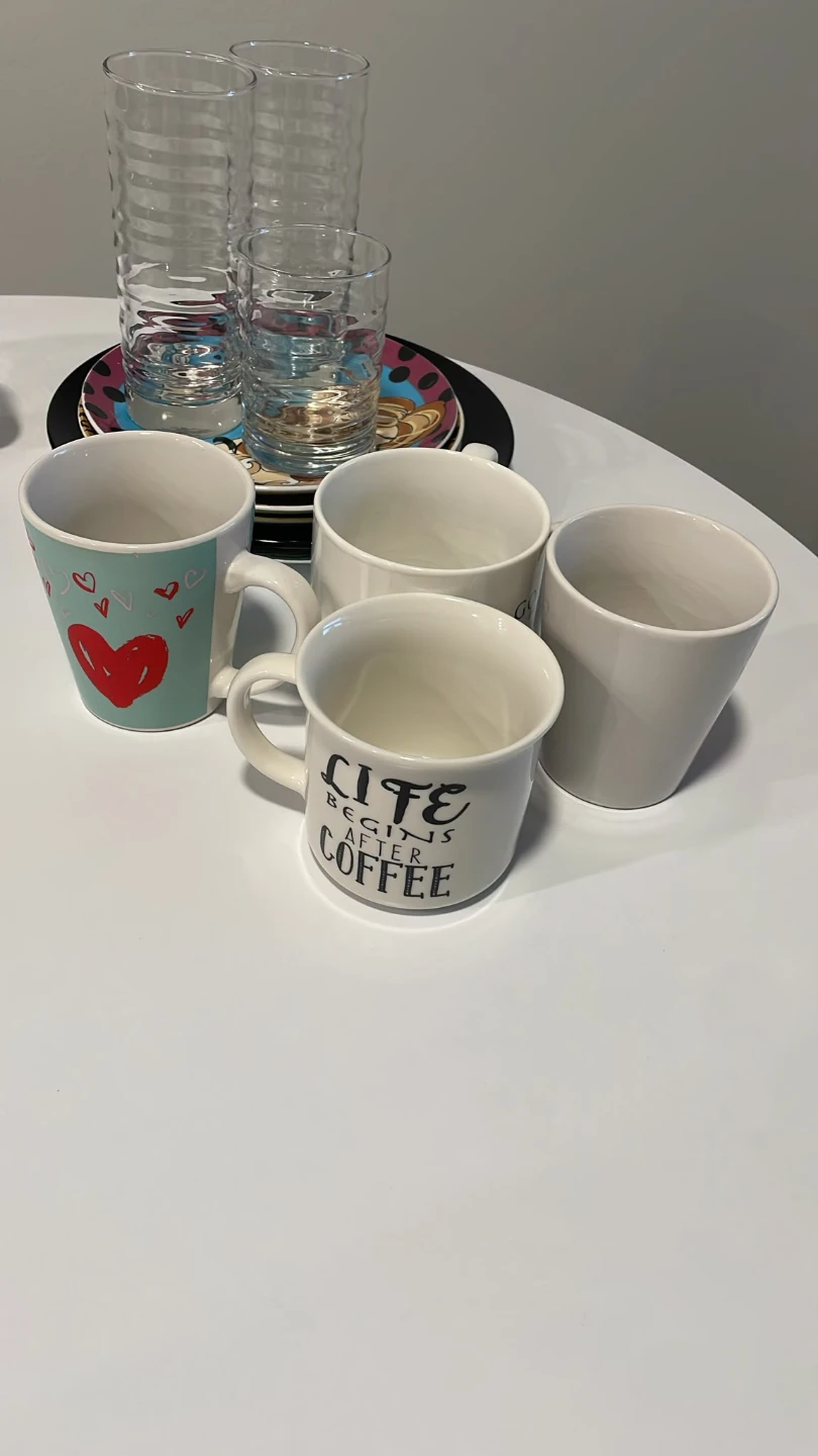 Assorted Kitchenware - Plates, Mugs, and Glasses