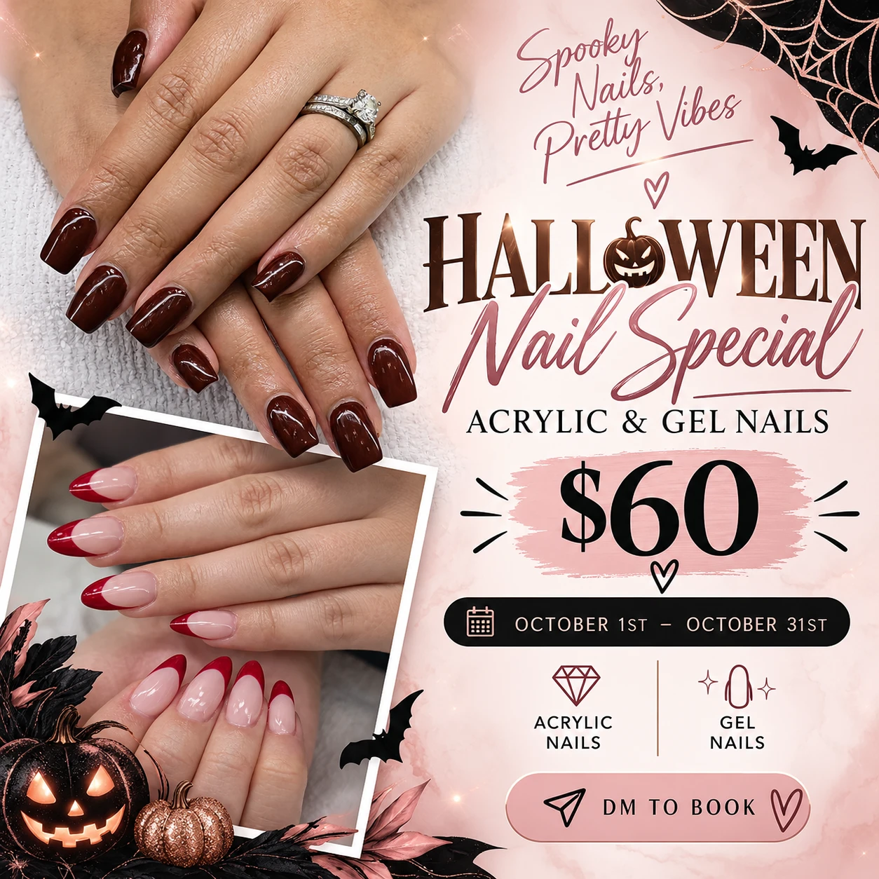 Halloween acrylic and gel nails