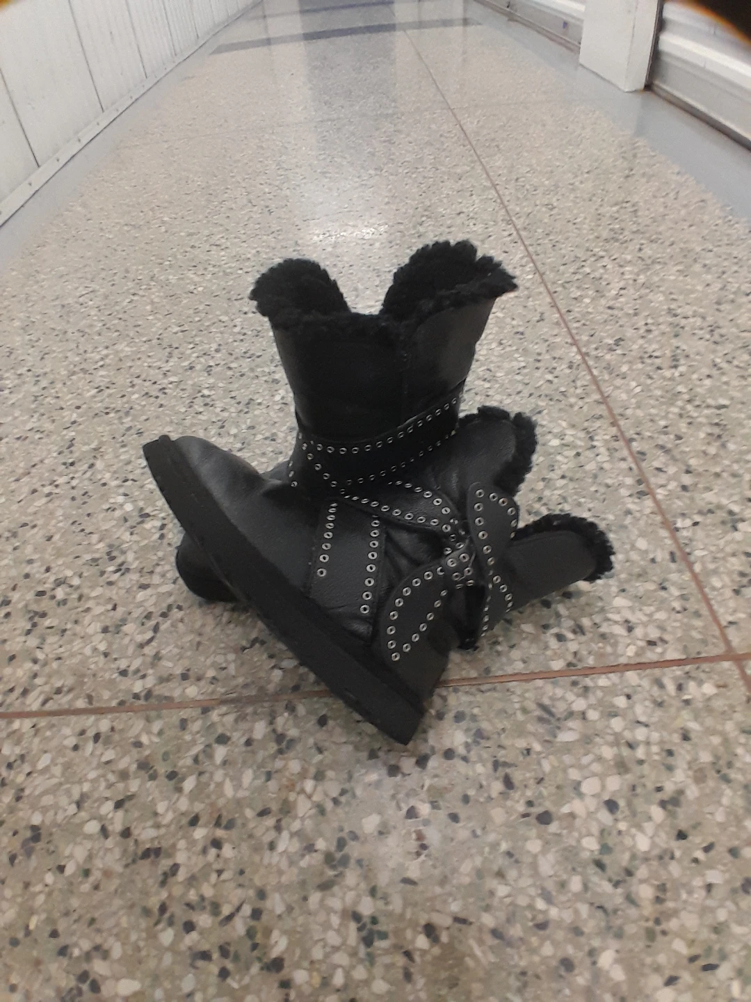 Black UGG Boots with Grommet Straps Women's Size 6 - photo 4