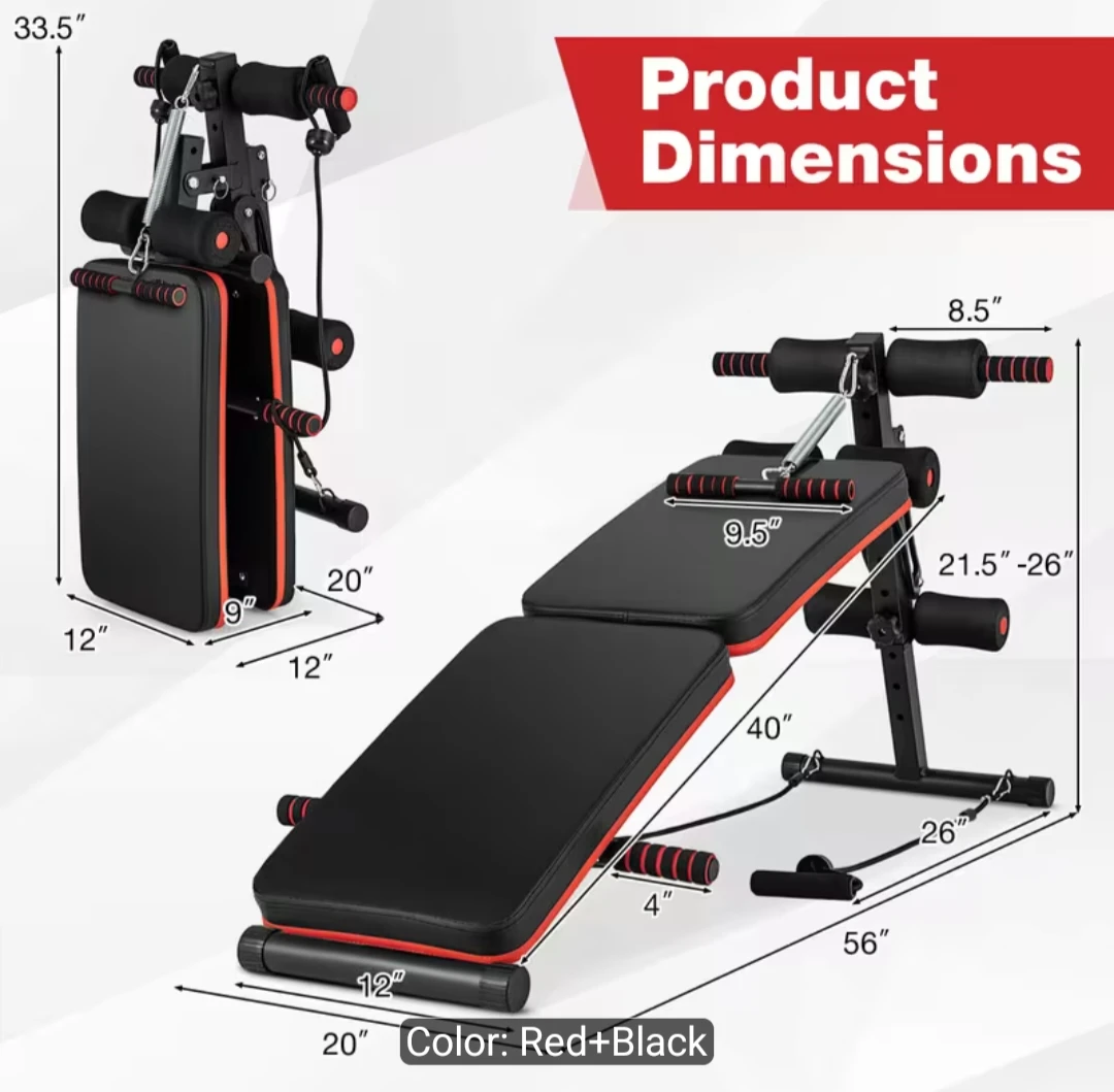 7 in 1 Folding Sit-up Bench with Resistance Bands - photo 2