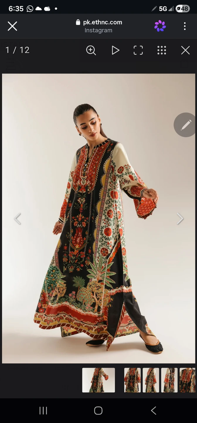Ethnic Printed Kaftan Dress