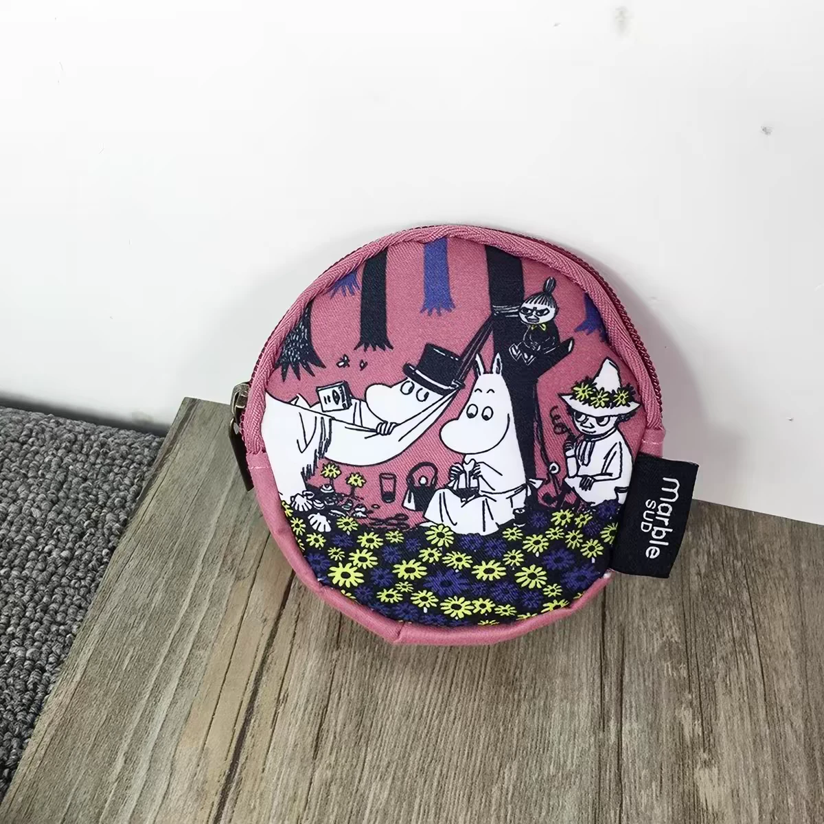 Marble Sud Moomin Pink Round Pouch zip bag coin wallet