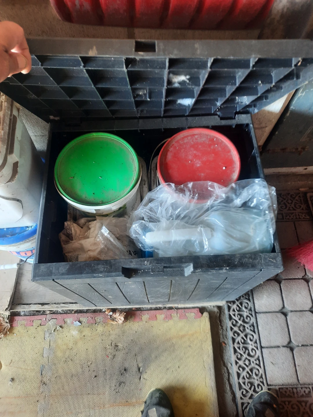 Black Plastic Storage Bin - photo 3