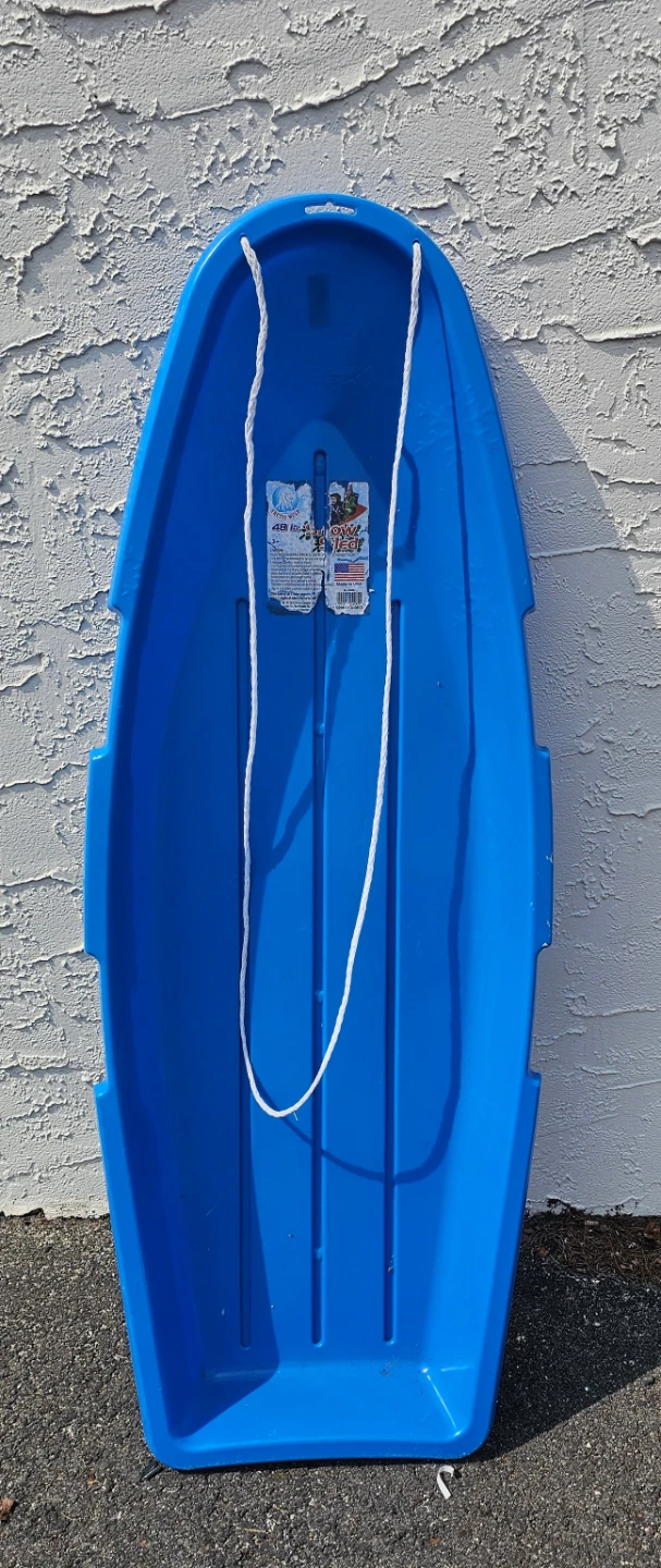 Arctic Wolf 48 in Blue Plastic Snow Sled for Kids w/ Pull Rope