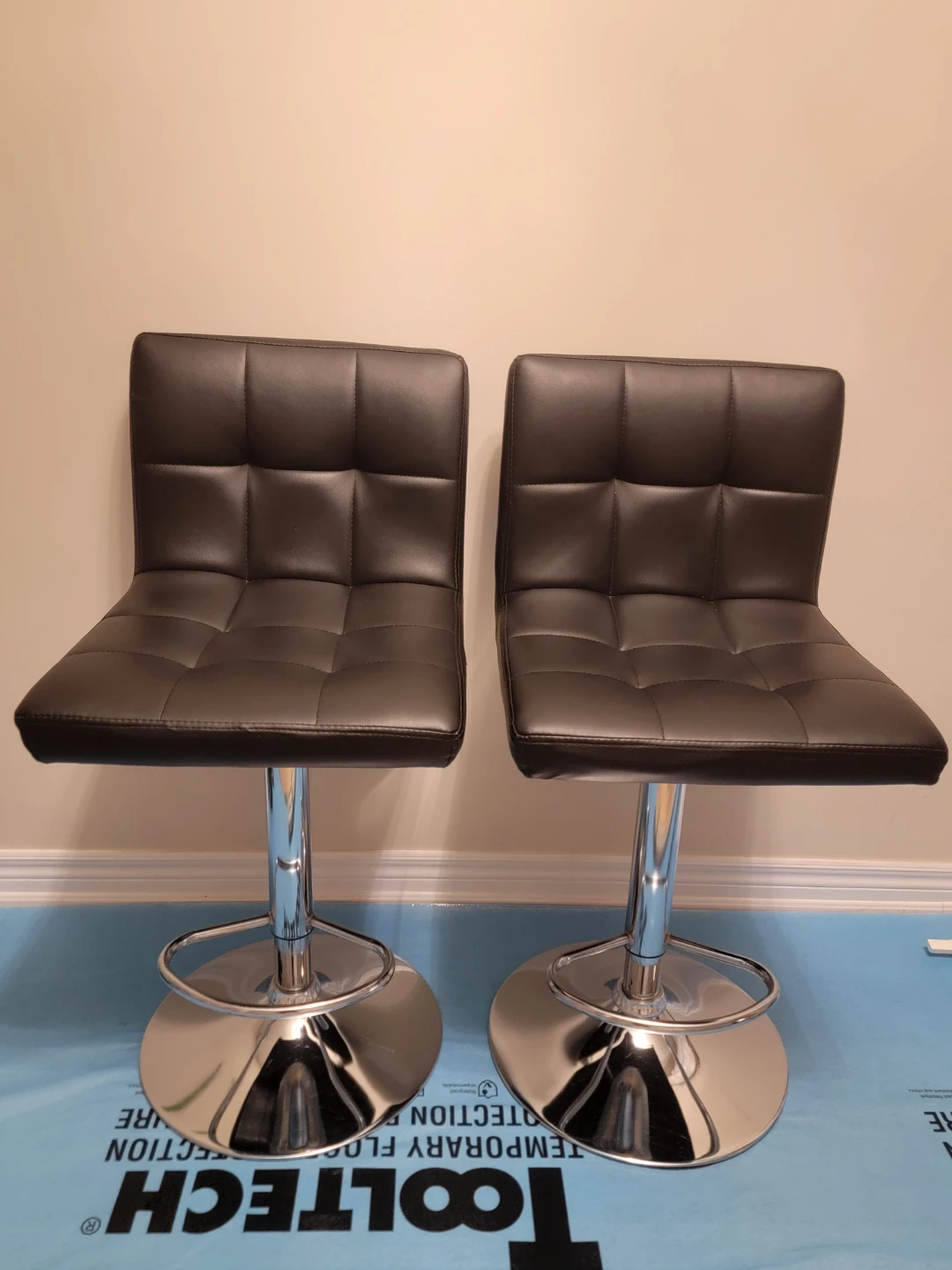 Two Black Adjustable Bar Stools - photo 2