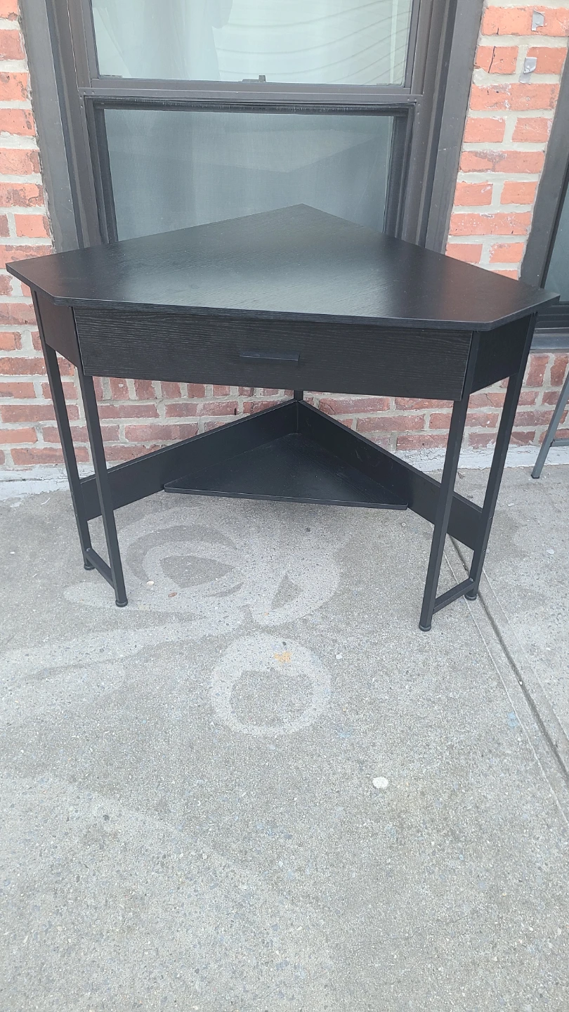 Black Corner Desk with Drawer