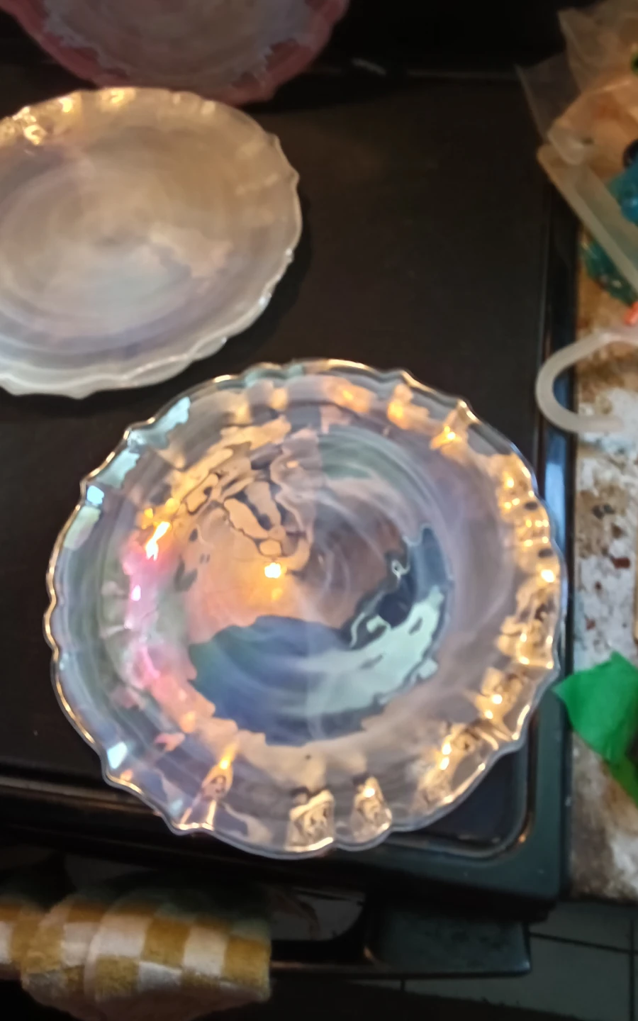 Rare Anthropologie Quant 11" Glass Dinner Plates