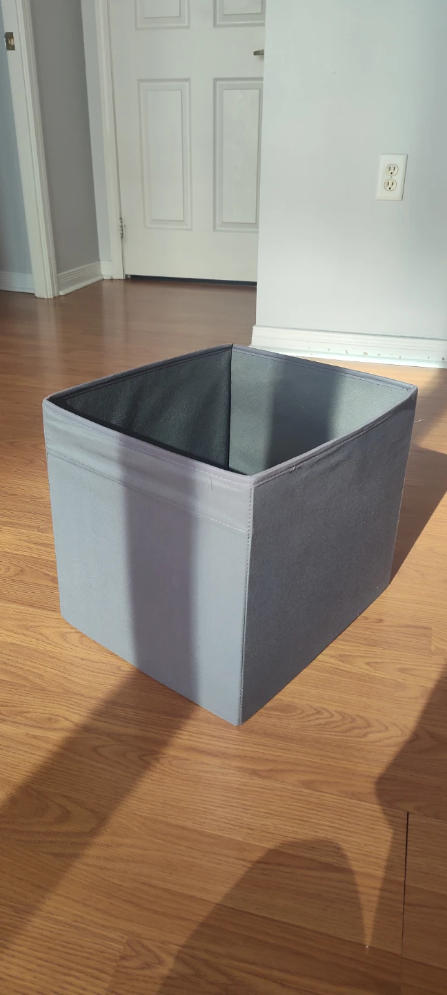 Collapsible Grey Fabric Storage Bin