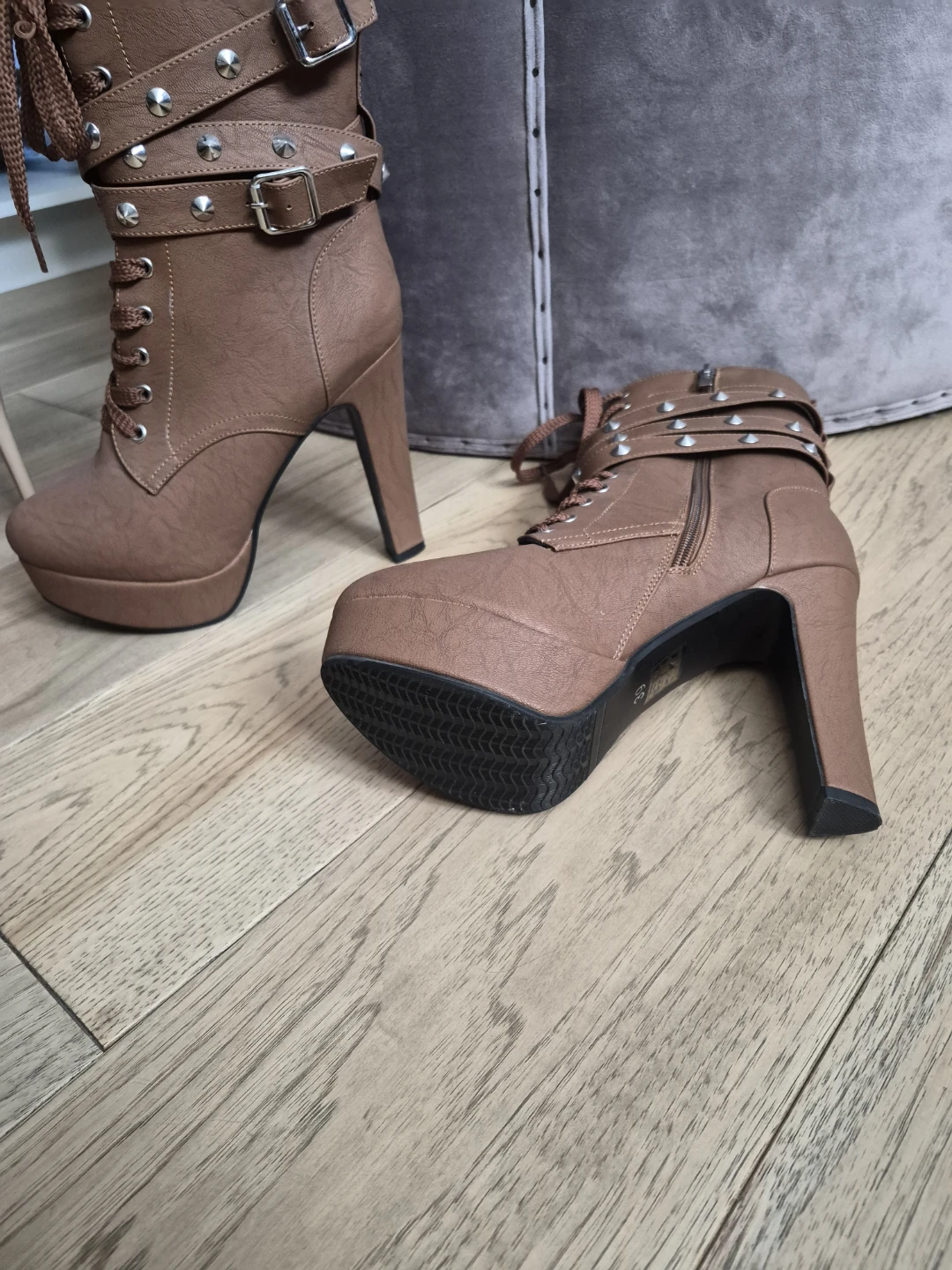 Brown new platform ankle boots - photo 5