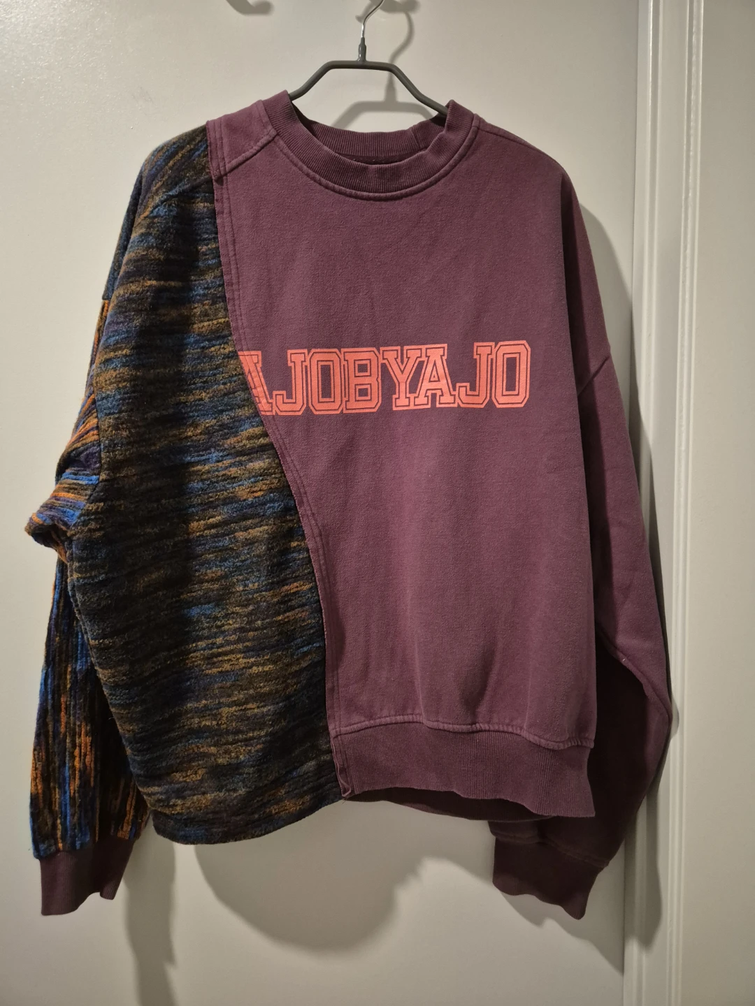 AJOBYAJO Mixed Material Sweatshirt
