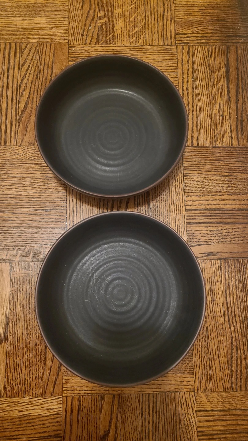 2 Anthropologie dark grey stoneware bowls - photo 3