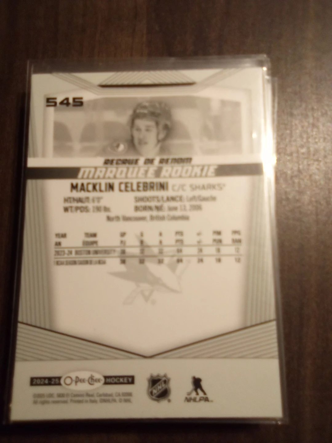 2024-25 O-Pee-Chee Macklin Celebrini Marquee Rookie Card - photo 2