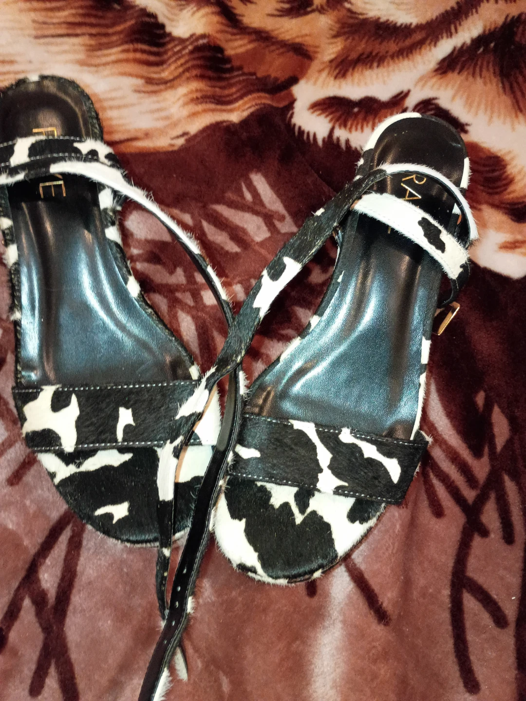 RAVE Cow Print Platform heel Sandals