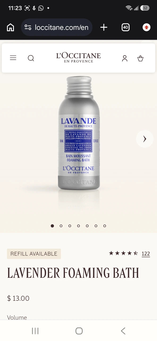 L'Occitane Lavender Foaming Bath 100ml