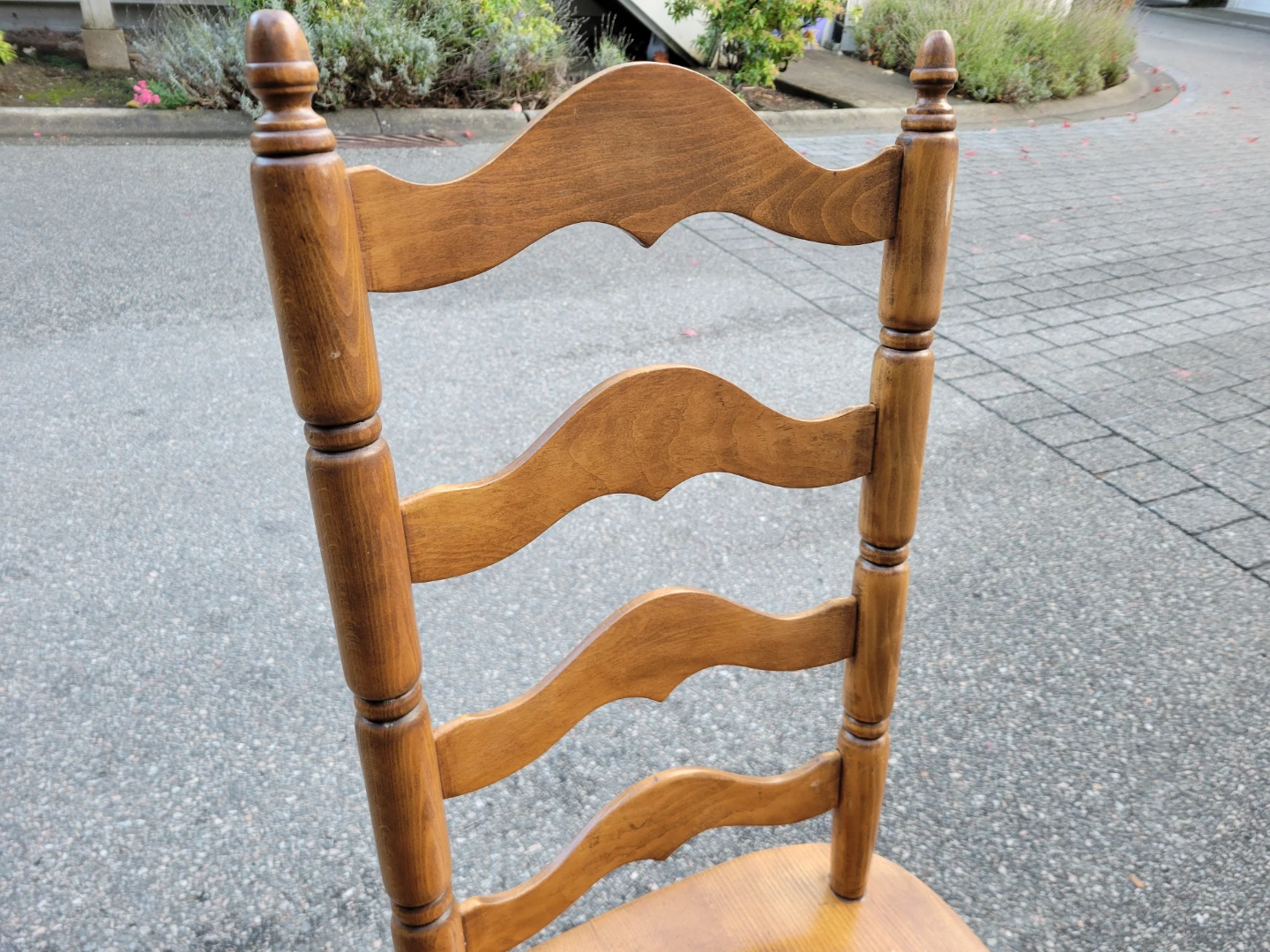 Vintage Solid Wood Ladderback Dining Chair – Farmhouse Style - photo 4