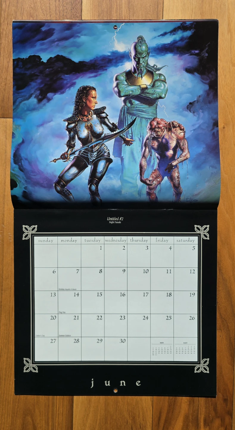 Vintage 1993 Dragonlance & Other Worlds Calendar - photo 4