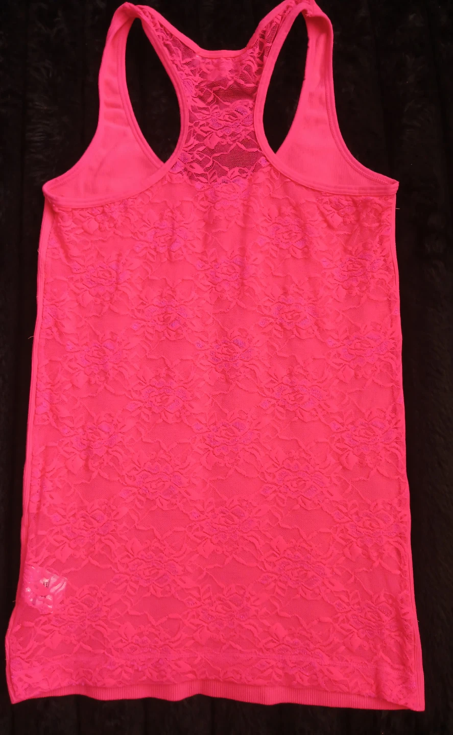 Hot Pink Lace Racerback Tank Top - photo 3