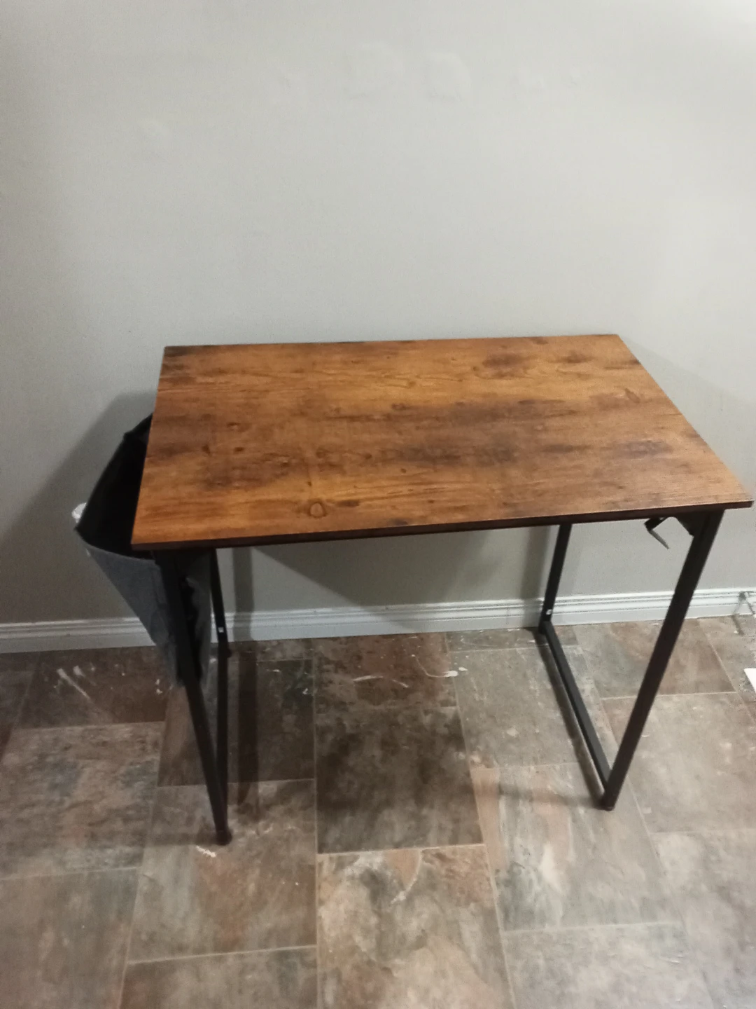 Rustic Wood Desk with Metal Frame