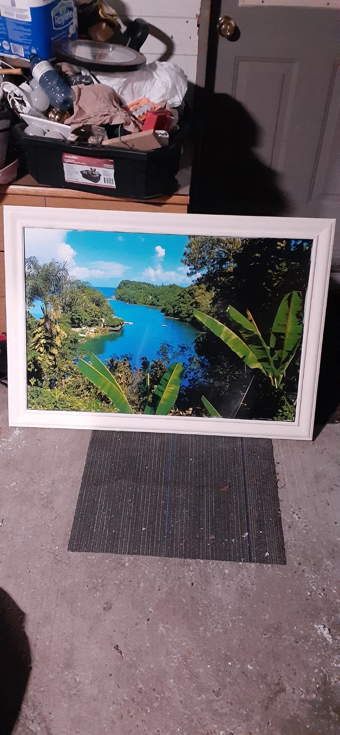 Large Tropical Landscape Framed Wall Art - photo 2