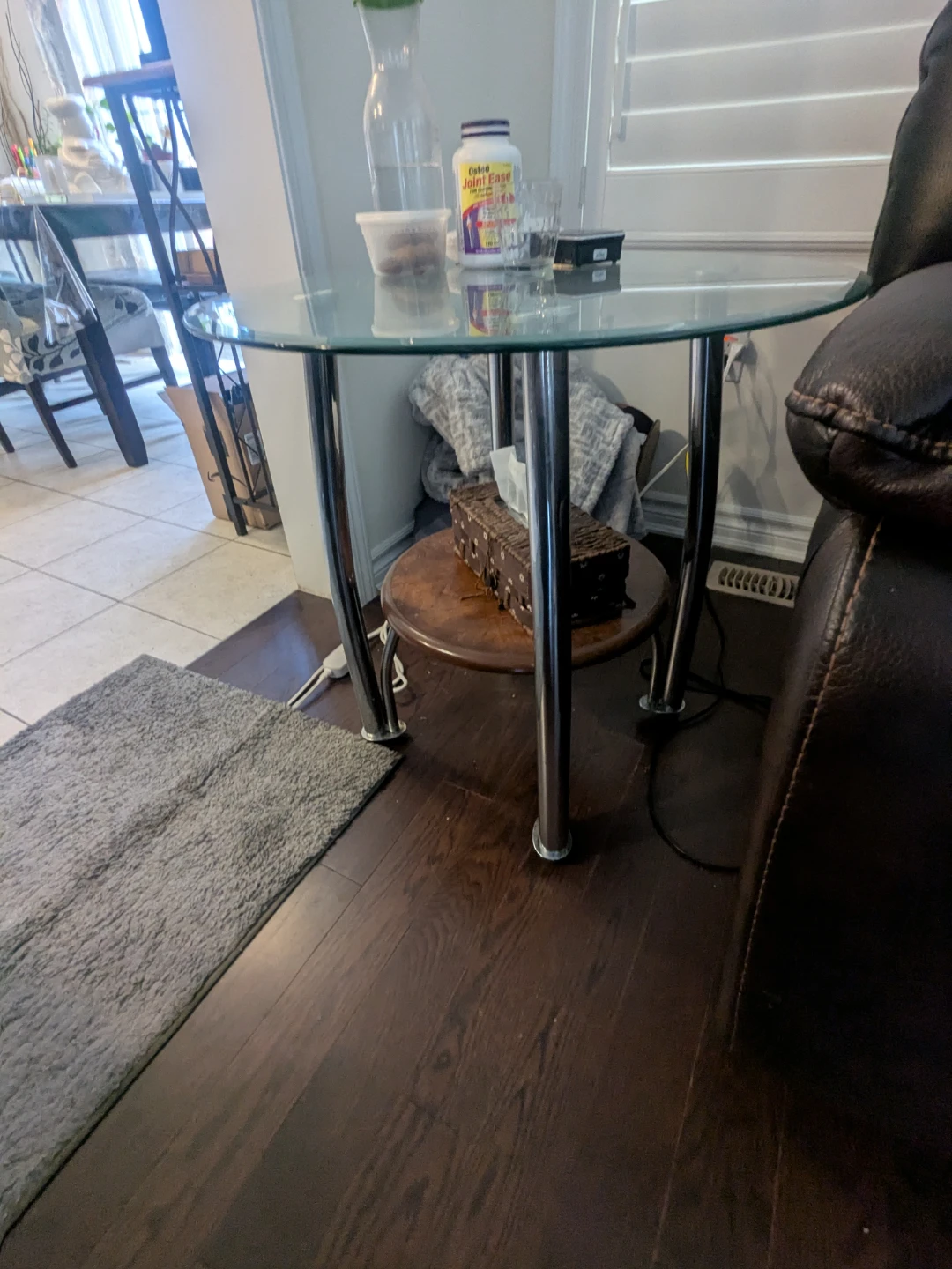 Glass and Wood Coffee Table, Side Table, and Console Table Set - photo 2