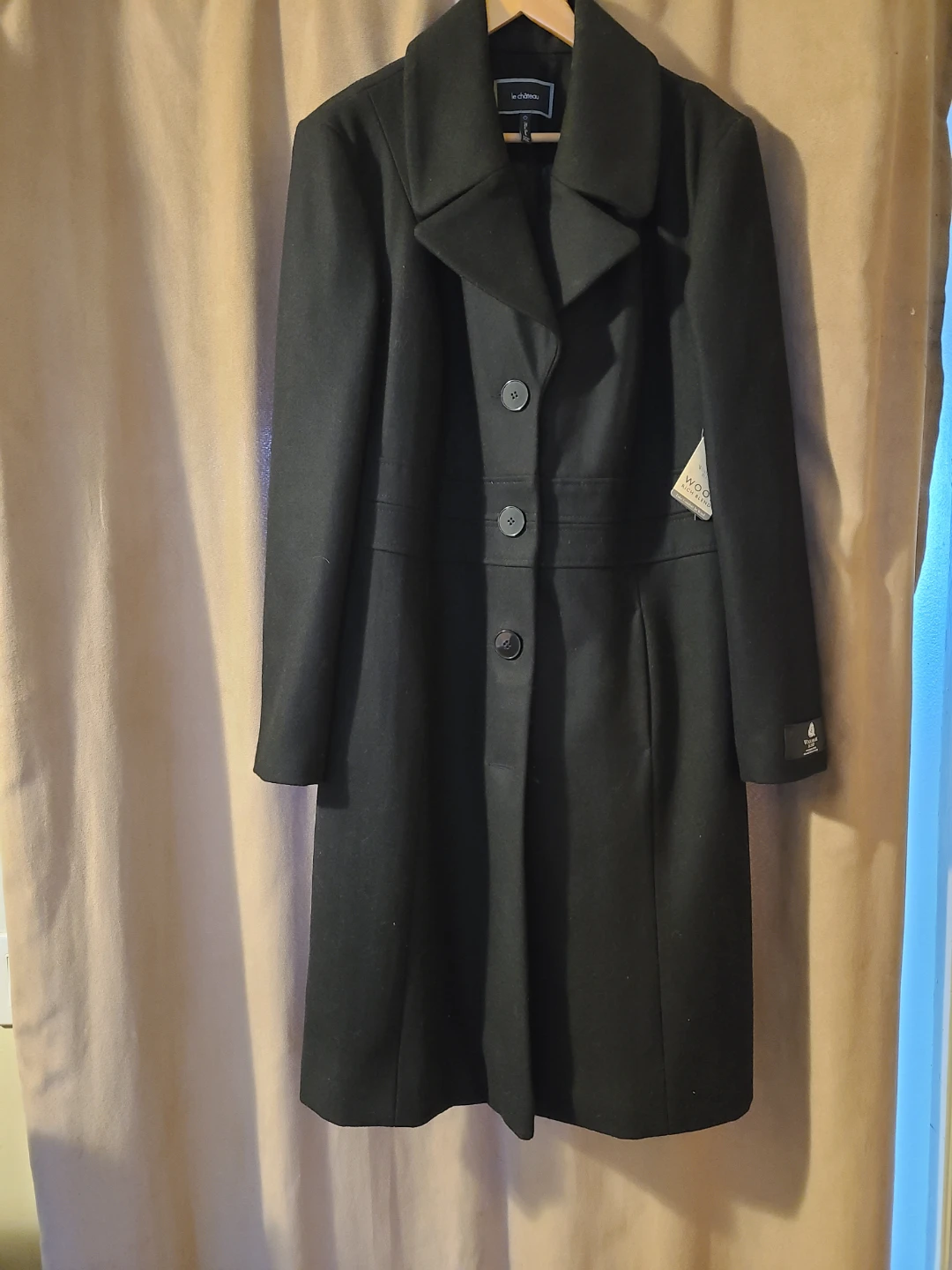 Le Château Black Woolmark Blend Coat