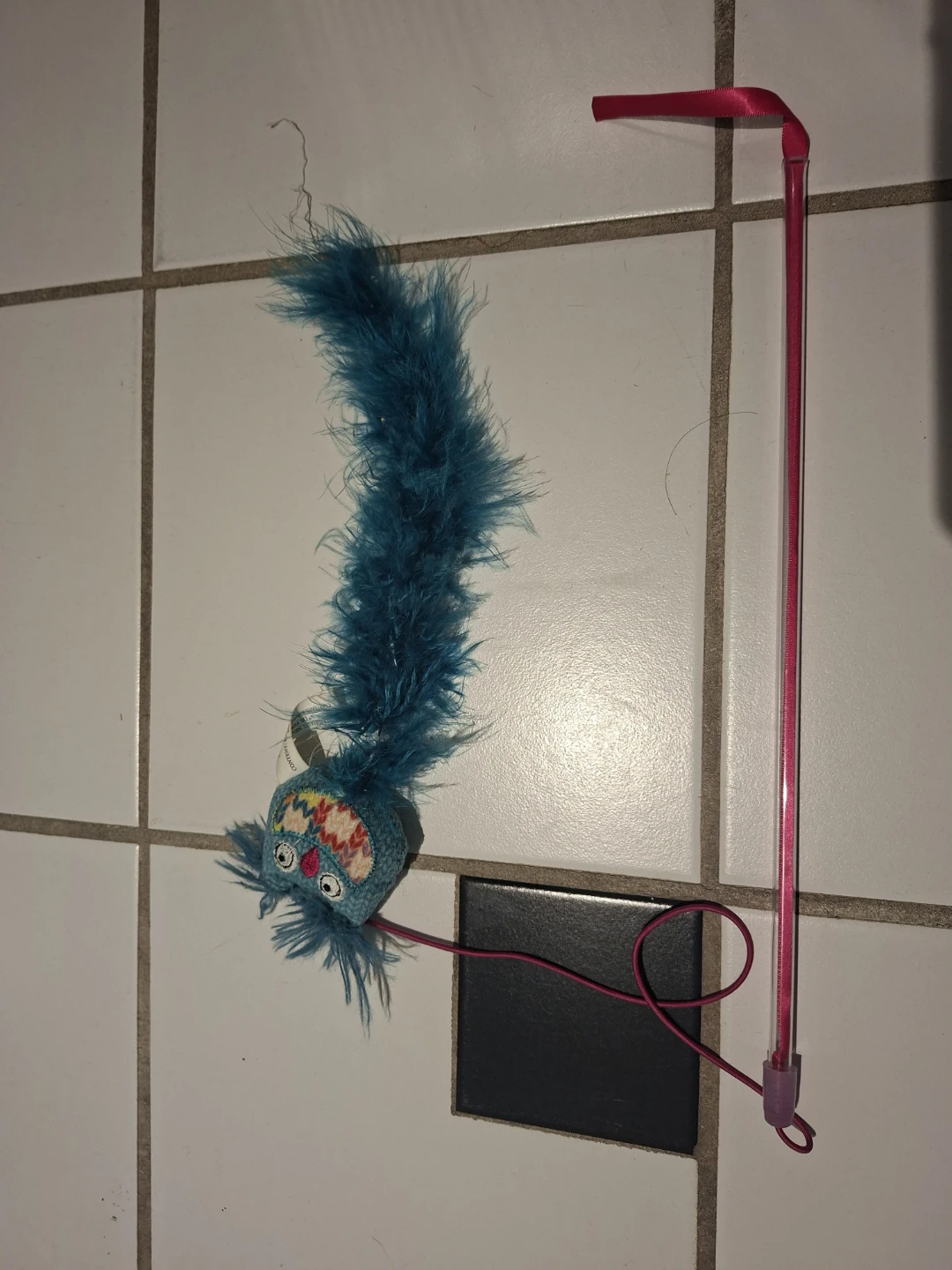 Blue Feather Monster Cat Teaser Wand