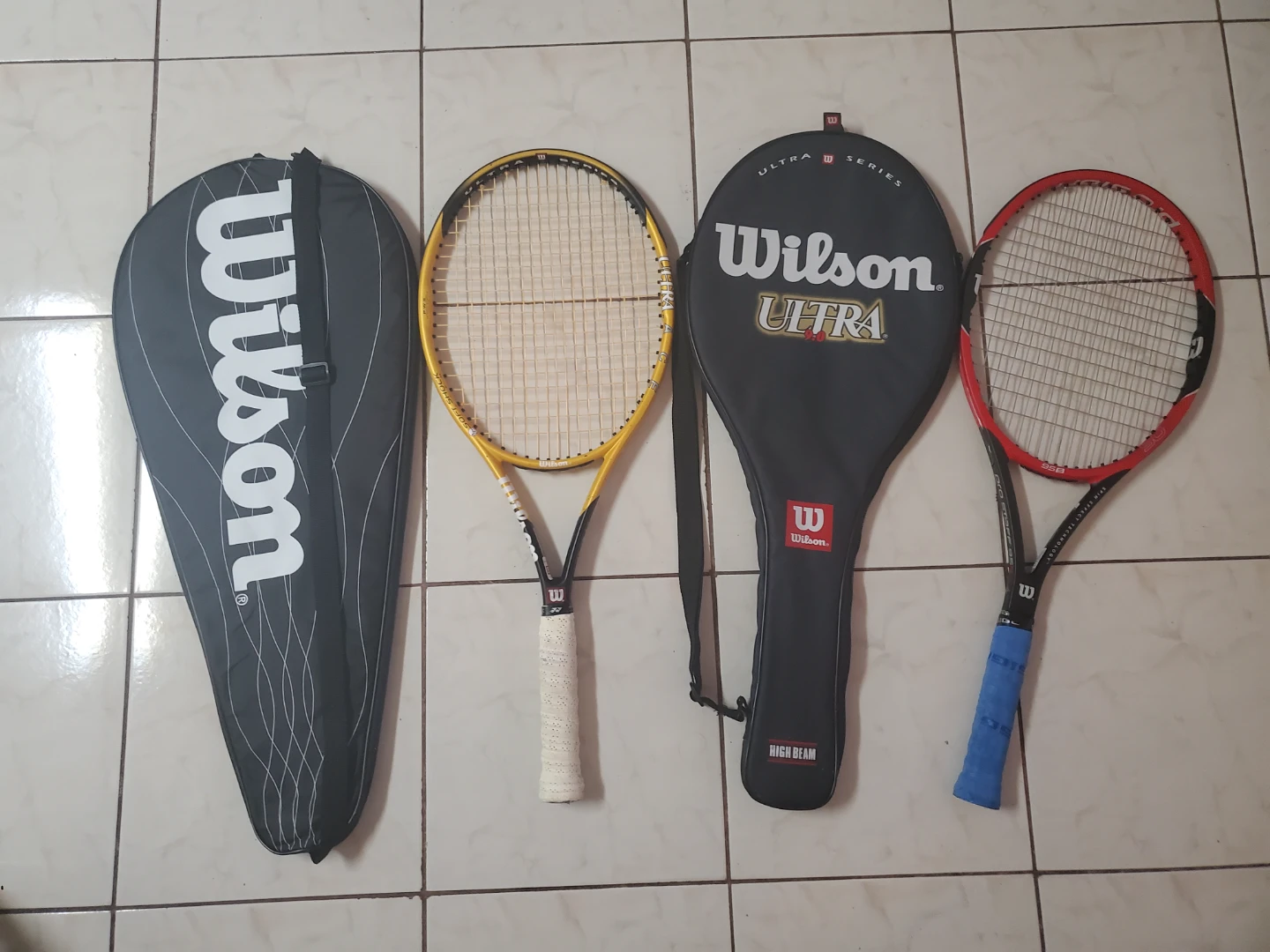 2 Wilson Tennis Rackets with Carrying Cases
