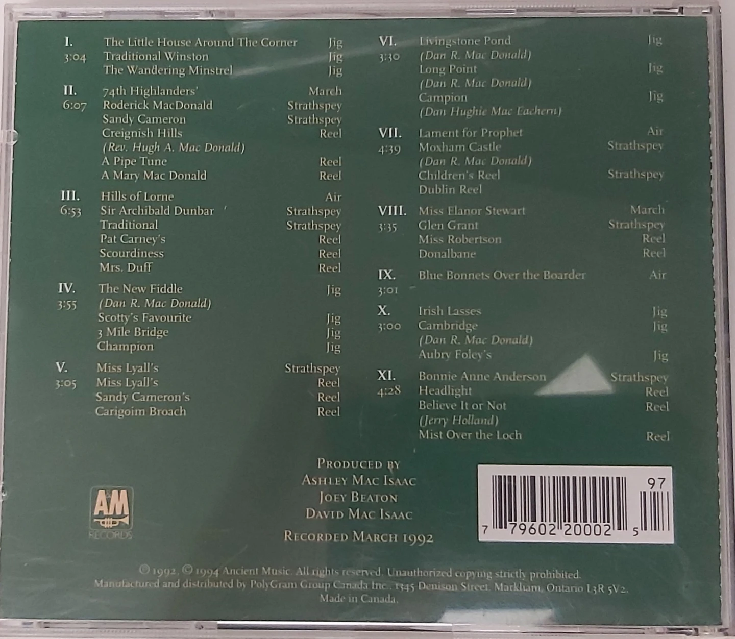 Ashley MacIsaac - Close to the Floor CD - photo 2