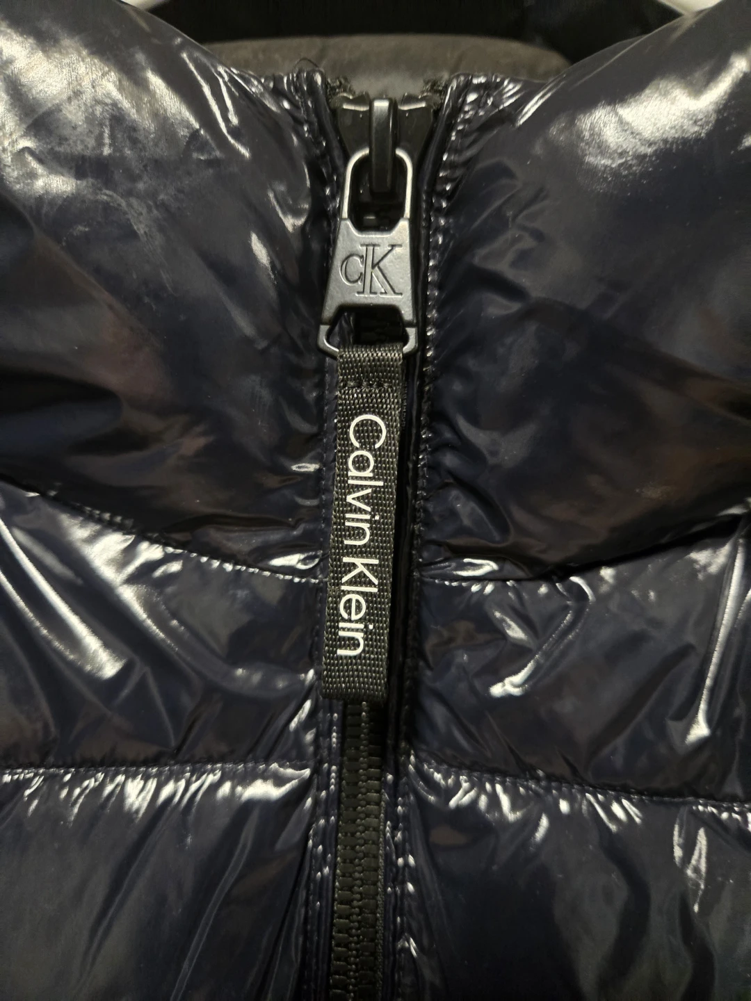 New Calvin Klein High Gloss Shiny Puffer Jacket Size Large - photo 2
