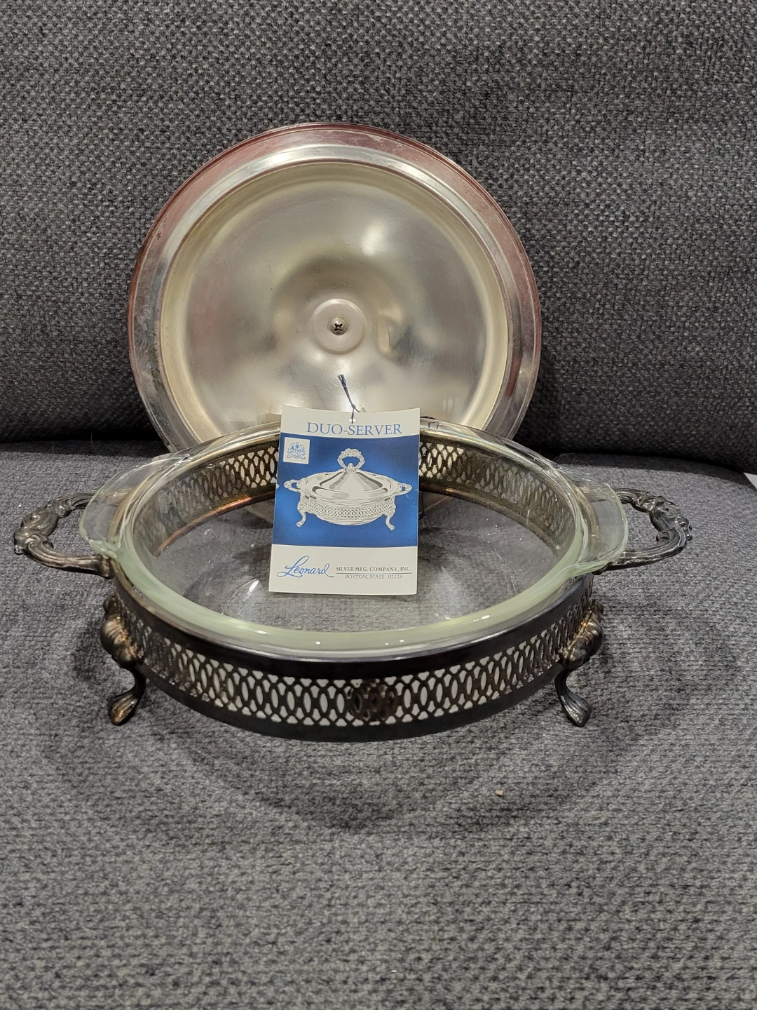 Silver serving dish with lid - photo 2