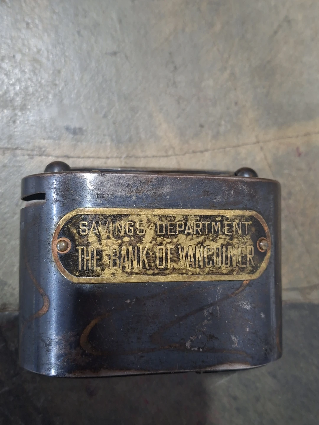 Antique 1910s Bank of Vancouver Metal Savings Bank