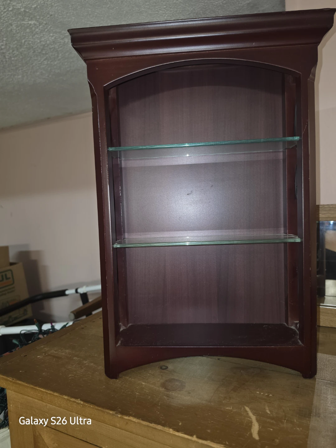 Wall Mount Display Shelf with Glass Shelves
