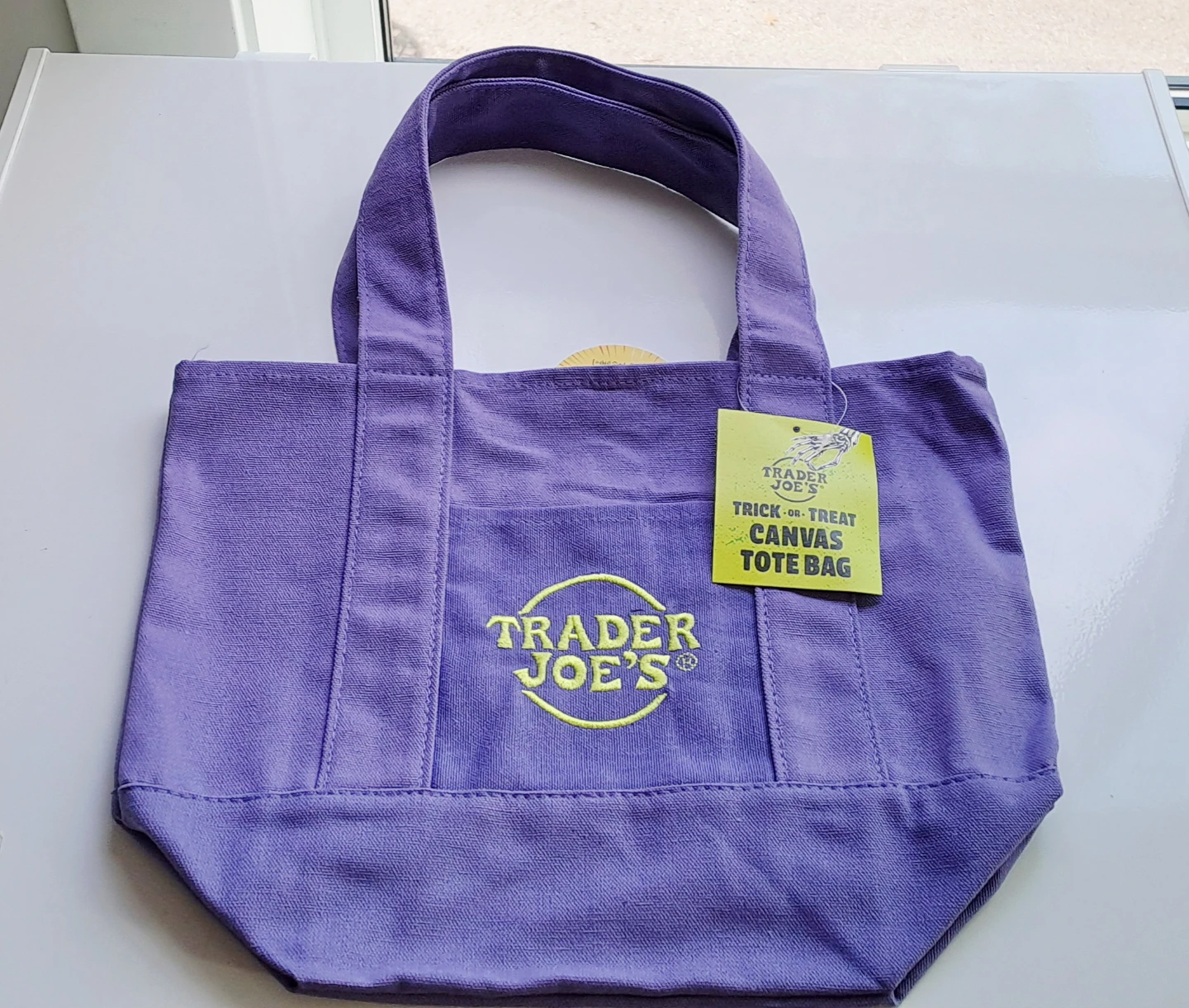 Trader Joe's Purple Canvas Trick-or-Treat Tote Bag