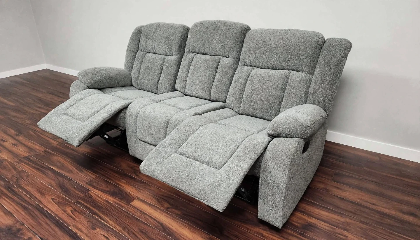 Velvet recliner couch 3 seaters only no chair.