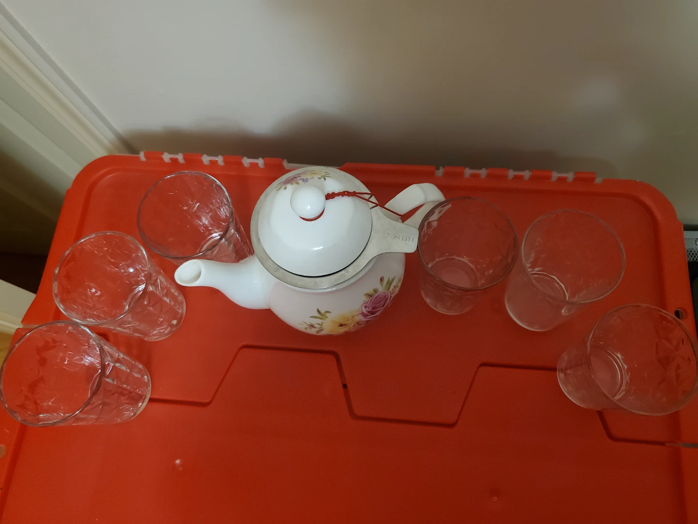 FORLIFE Floral Teapot and Six Glasses Set - photo 2