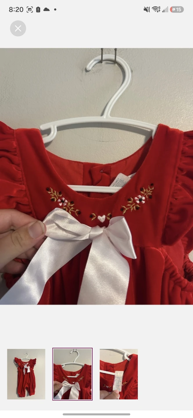 Red velvet holiday romper - photo 2