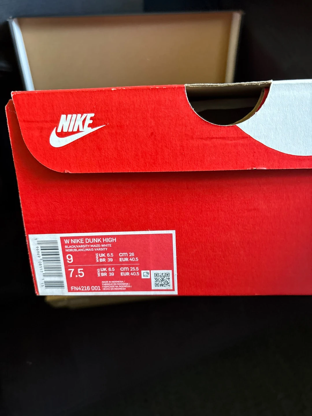 Nike Dunk High Black/Varsity Maize - photo 4