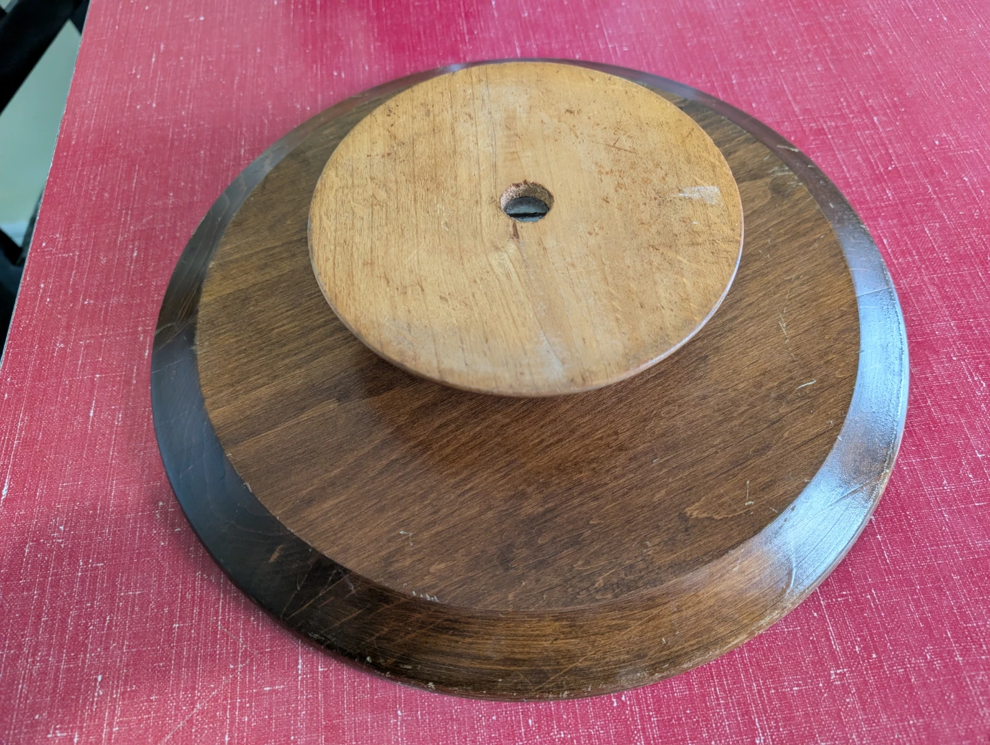 Vintage Hand Painted Wooden Rotating Cake Stand - photo 3