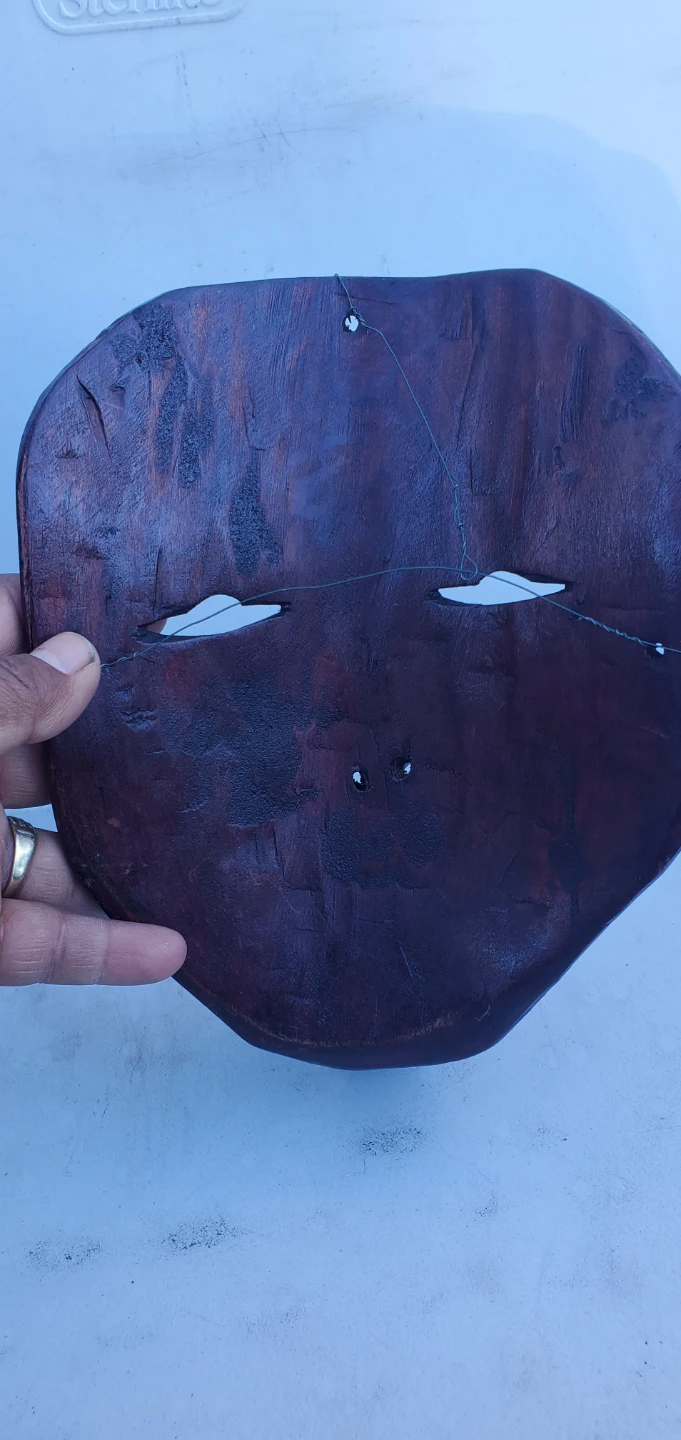 Hand-Carved Wooden Wall Mask - photo 2