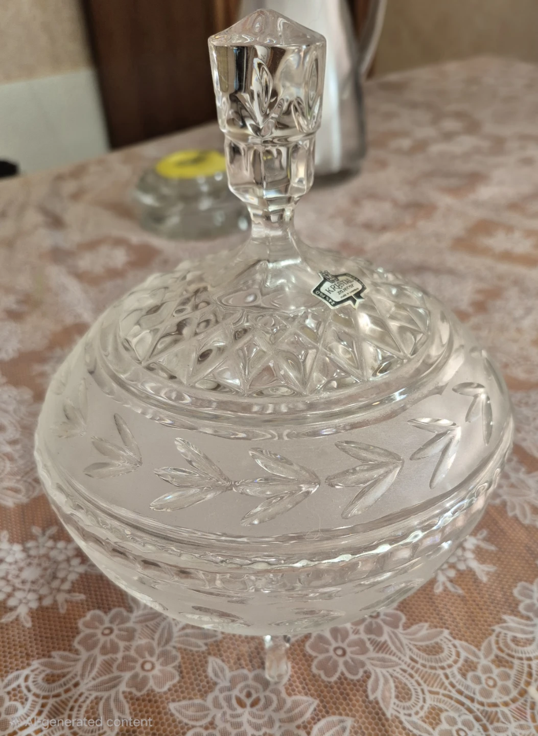 Yugoslavia Kristal  Crystal Covered Dish