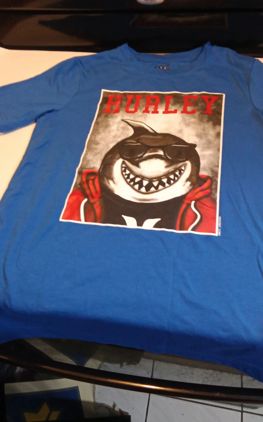 Hurley Youth Shark T-Shirt Blue Large