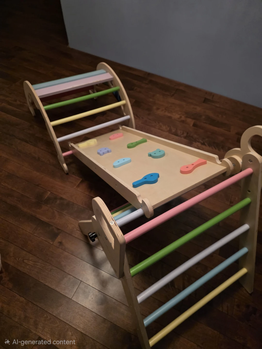 Wooden Pikler Triangle and Climbing Arch Set
