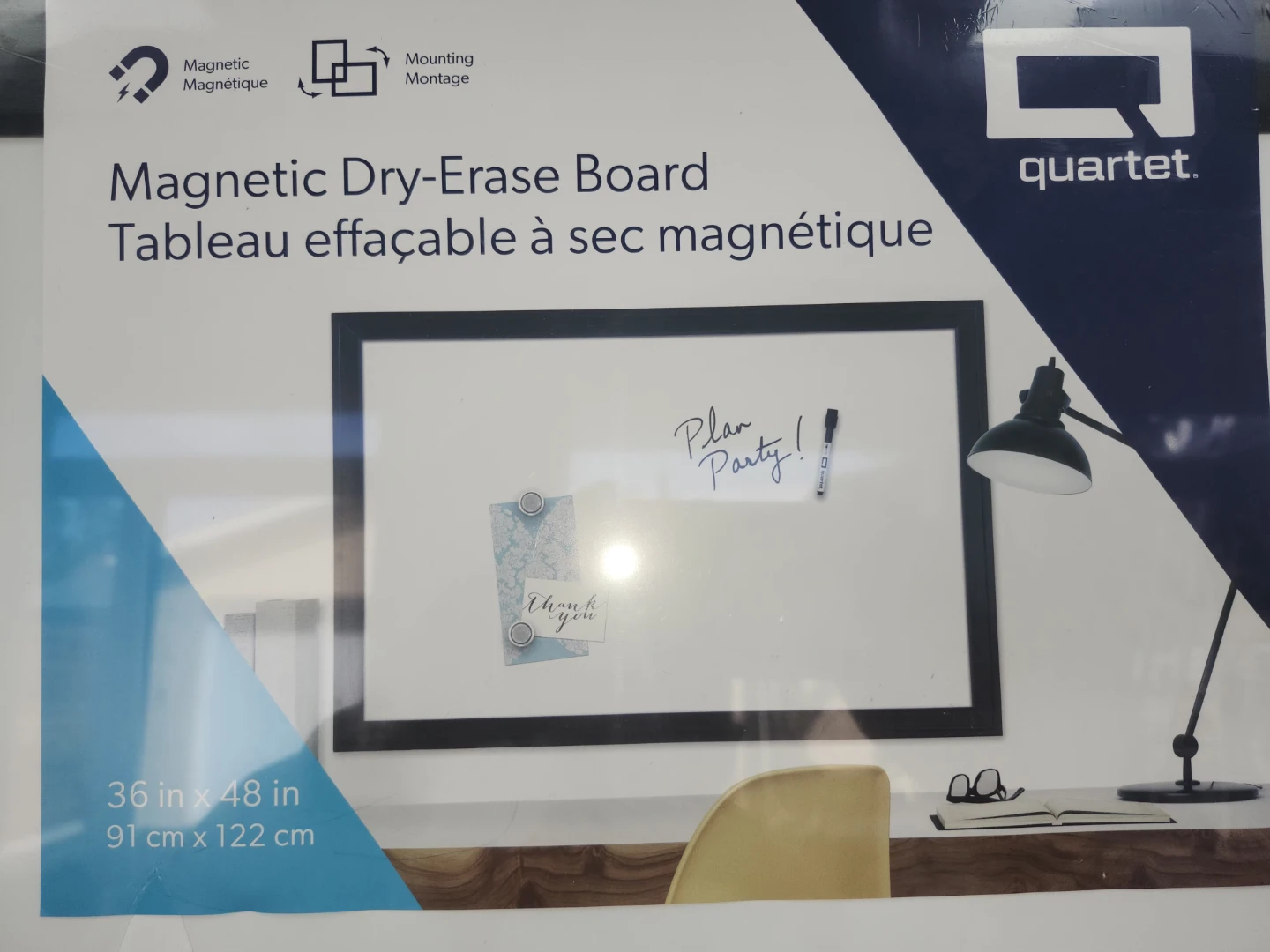 36x48, magnetic dry-erase board ready to be set up. As is - photo 3