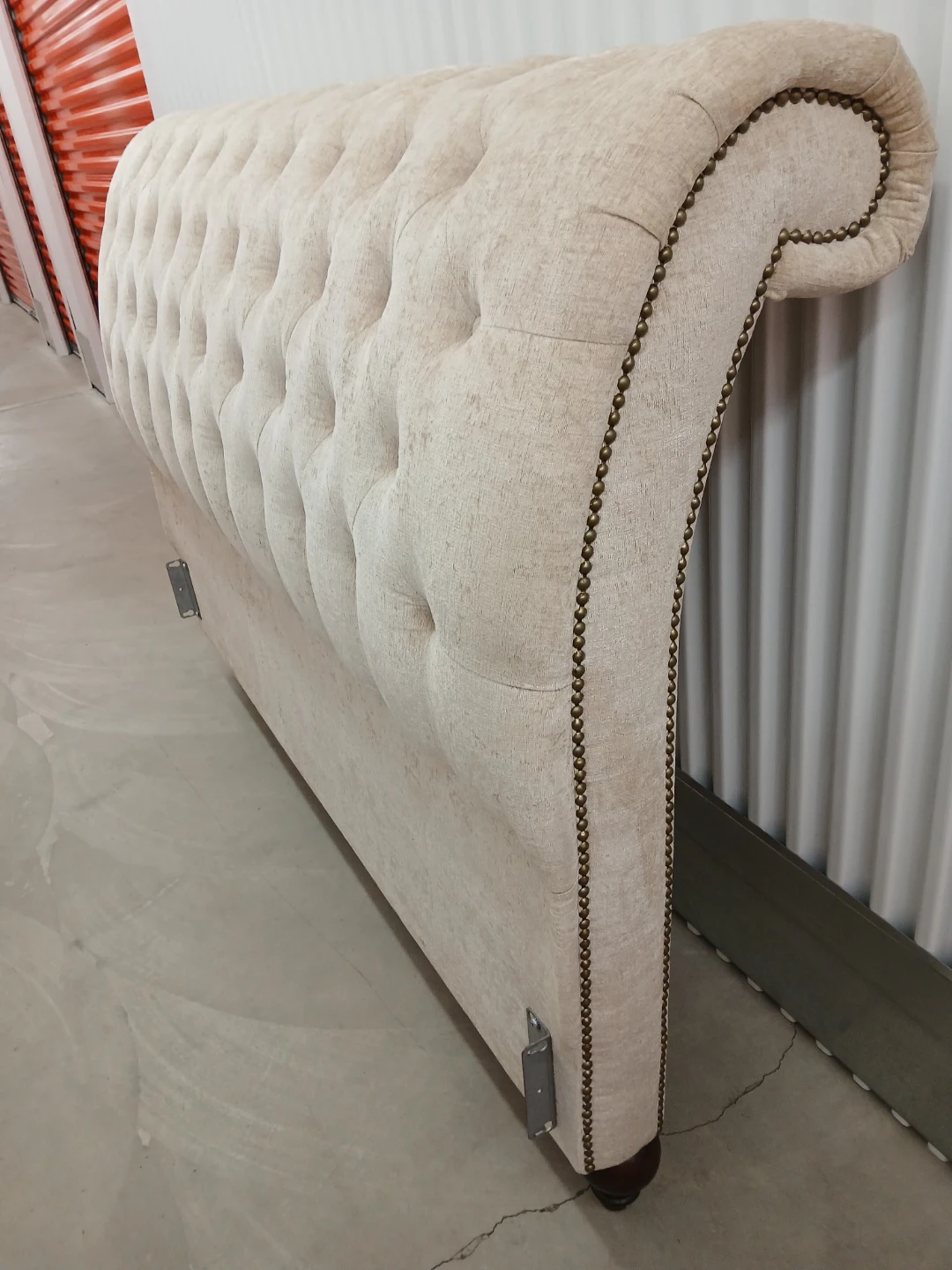 Tufted queen set bed Headboard, footboard, sideboard and slats - photo 4