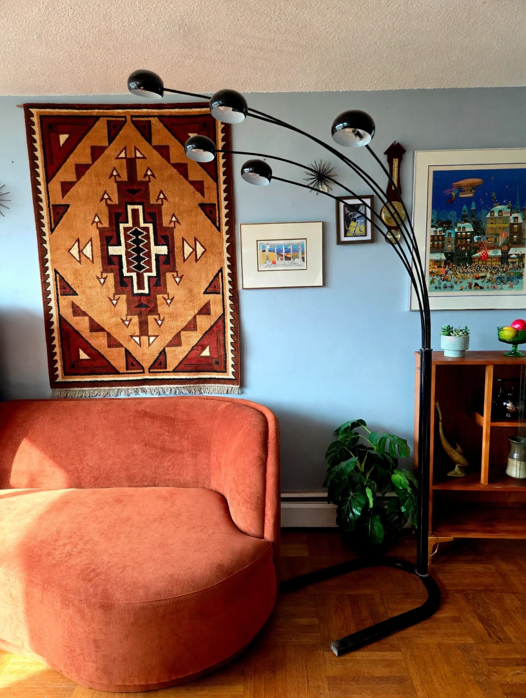 Vintage 5-Light Mid-Century Modern Style Arch Floor Lamp - photo 4