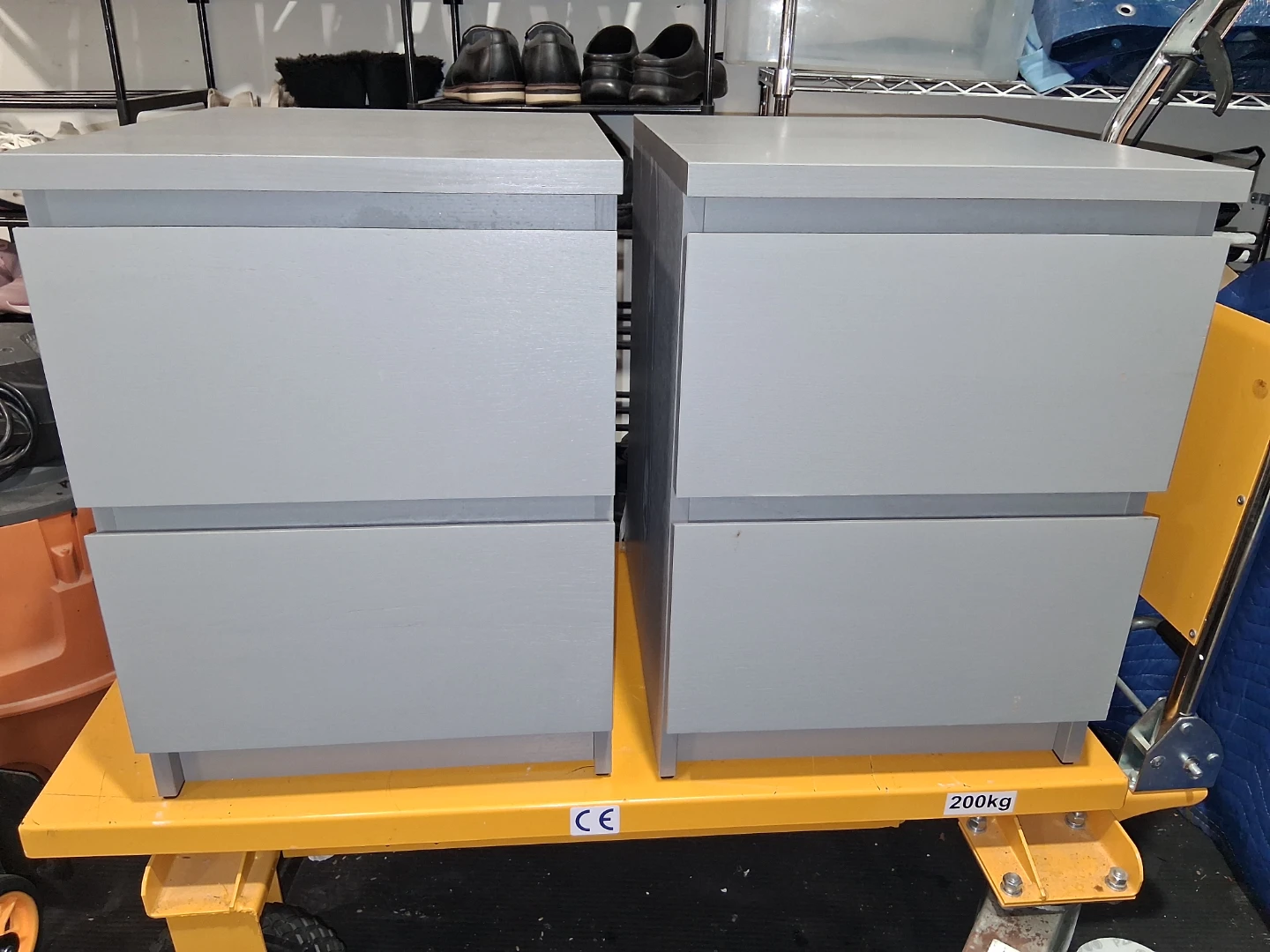 Set of 2 Grey Two-Drawer Nightstands