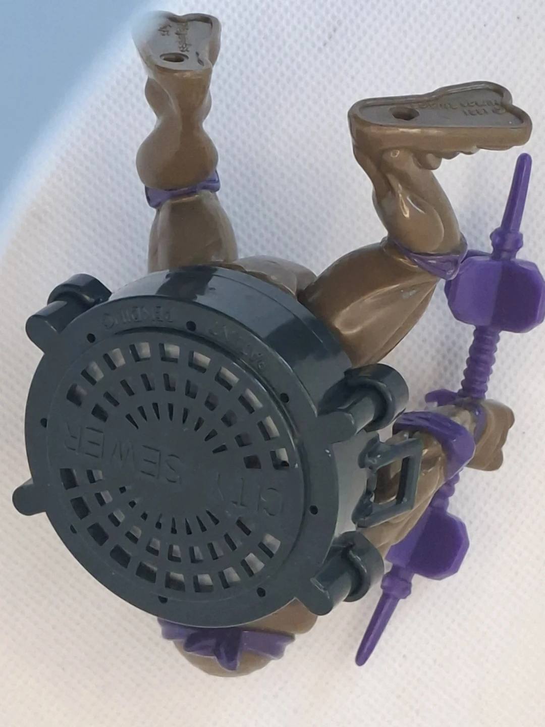 Vintage TMNT Sewer Spitting Donatello Figure w/ Purple Staff - photo 3