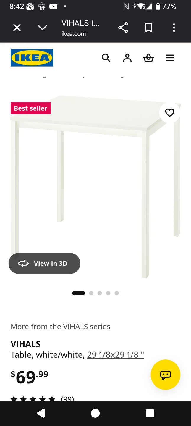 IKEA white square kitchen table. - photo 3
